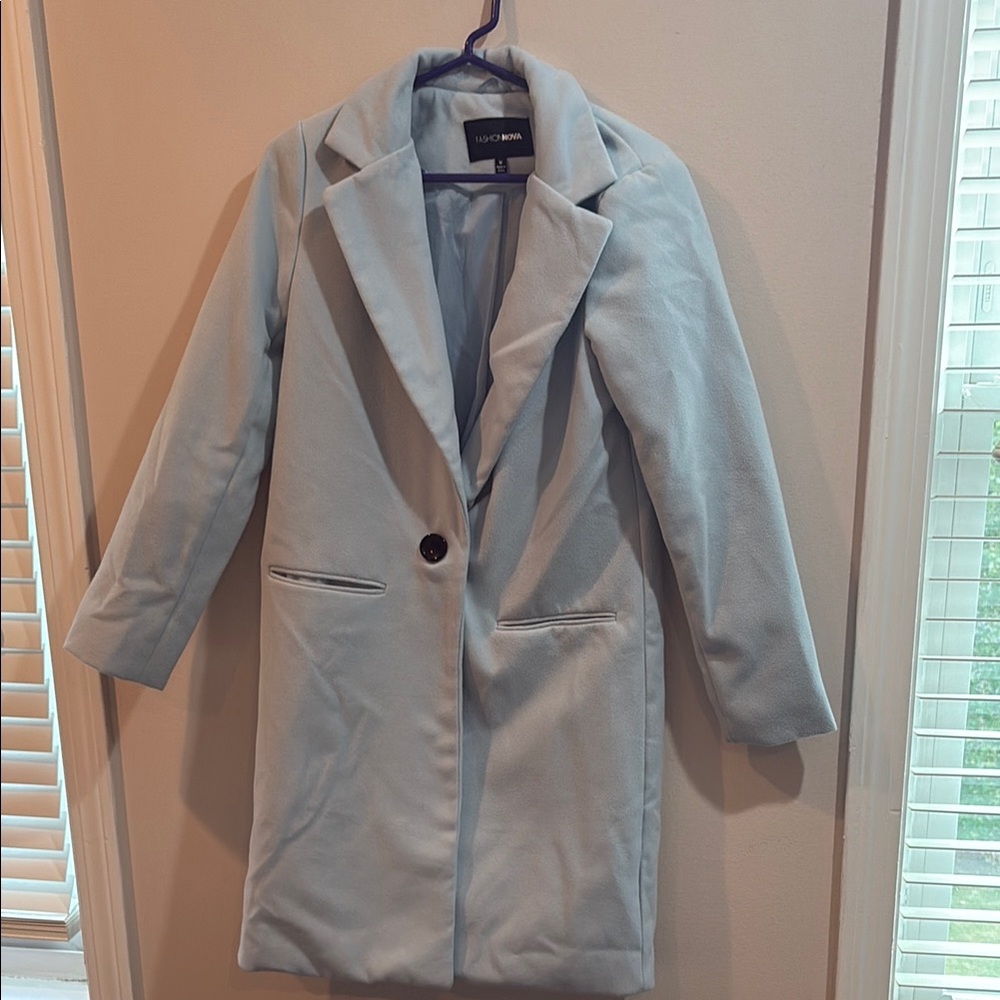 Fashion Nova Women's Light Blue Coat